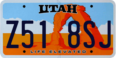 UT license plate Z518SJ