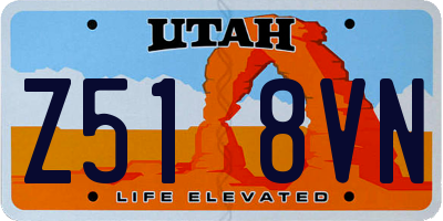 UT license plate Z518VN