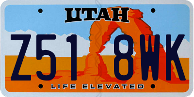 UT license plate Z518WK