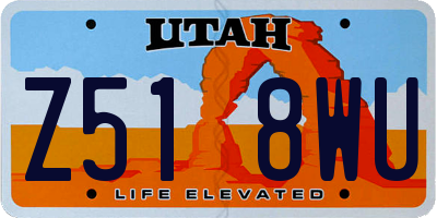 UT license plate Z518WU