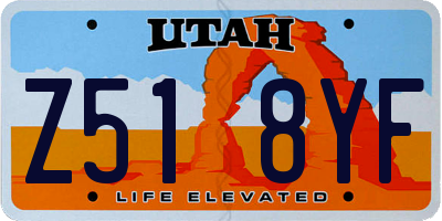 UT license plate Z518YF