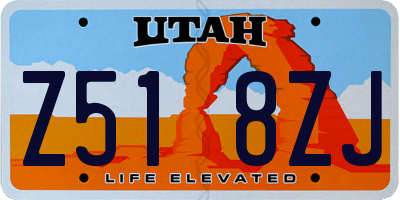 UT license plate Z518ZJ