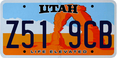 UT license plate Z519CB