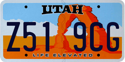 UT license plate Z519CG