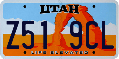 UT license plate Z519CL