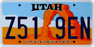 UT license plate Z519EN
