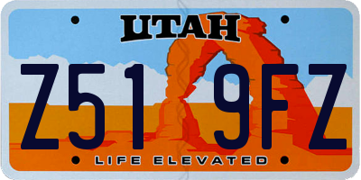 UT license plate Z519FZ