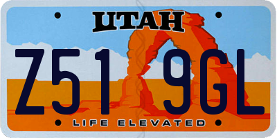 UT license plate Z519GL