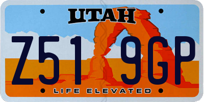UT license plate Z519GP
