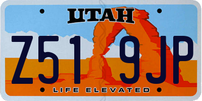 UT license plate Z519JP