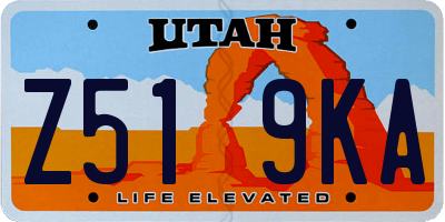 UT license plate Z519KA