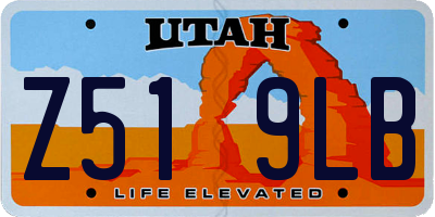 UT license plate Z519LB
