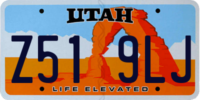 UT license plate Z519LJ