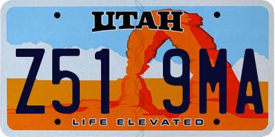 UT license plate Z519MA