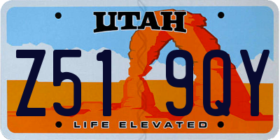 UT license plate Z519QY