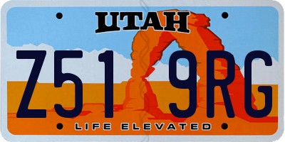 UT license plate Z519RG