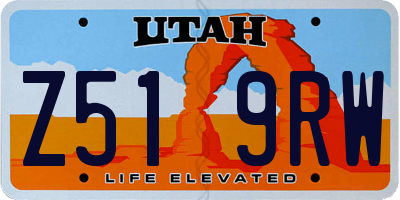 UT license plate Z519RW