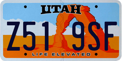 UT license plate Z519SF