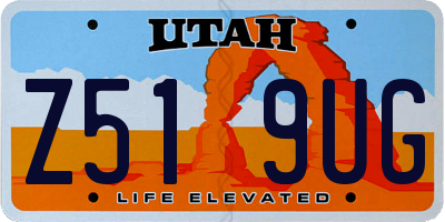 UT license plate Z519UG