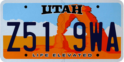 UT license plate Z519WA