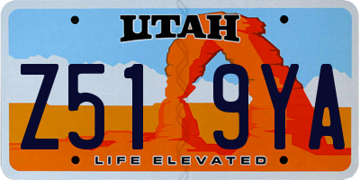 UT license plate Z519YA