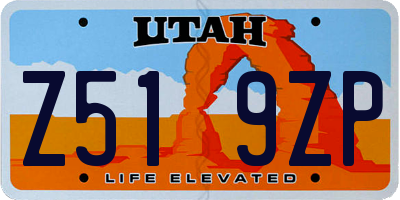 UT license plate Z519ZP
