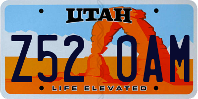 UT license plate Z520AM