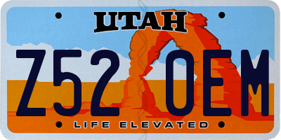 UT license plate Z520EM