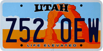 UT license plate Z520EW