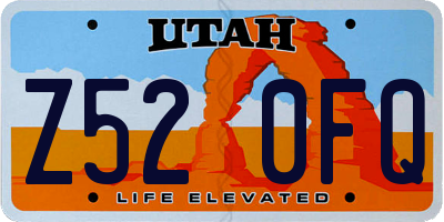 UT license plate Z520FQ