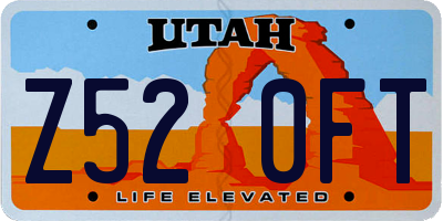 UT license plate Z520FT