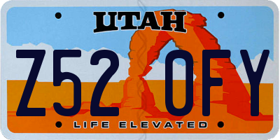 UT license plate Z520FY