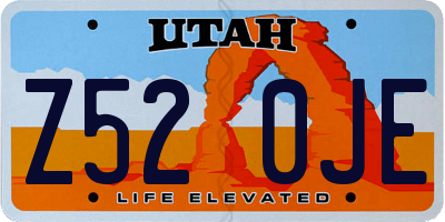 UT license plate Z520JE