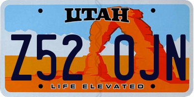 UT license plate Z520JN