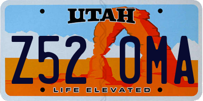 UT license plate Z520MA