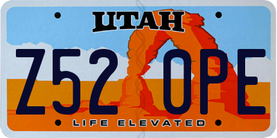 UT license plate Z520PE