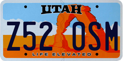 UT license plate Z520SM