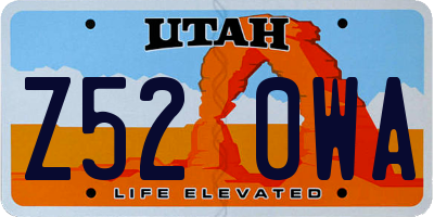 UT license plate Z520WA
