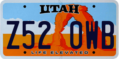 UT license plate Z520WB