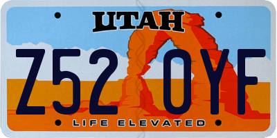 UT license plate Z520YF