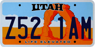 UT license plate Z521AM