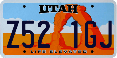 UT license plate Z521GJ