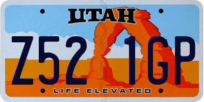 UT license plate Z521GP
