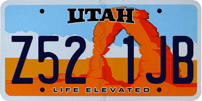 UT license plate Z521JB