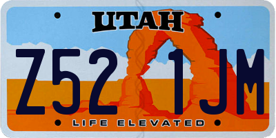 UT license plate Z521JM