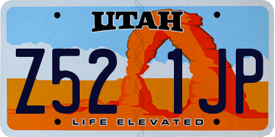UT license plate Z521JP
