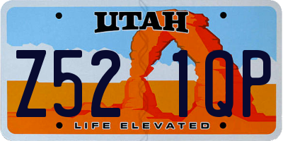 UT license plate Z521QP