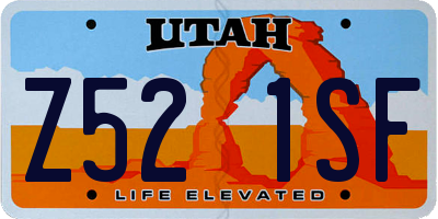 UT license plate Z521SF