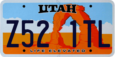 UT license plate Z521TL