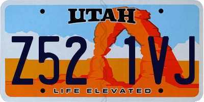 UT license plate Z521VJ